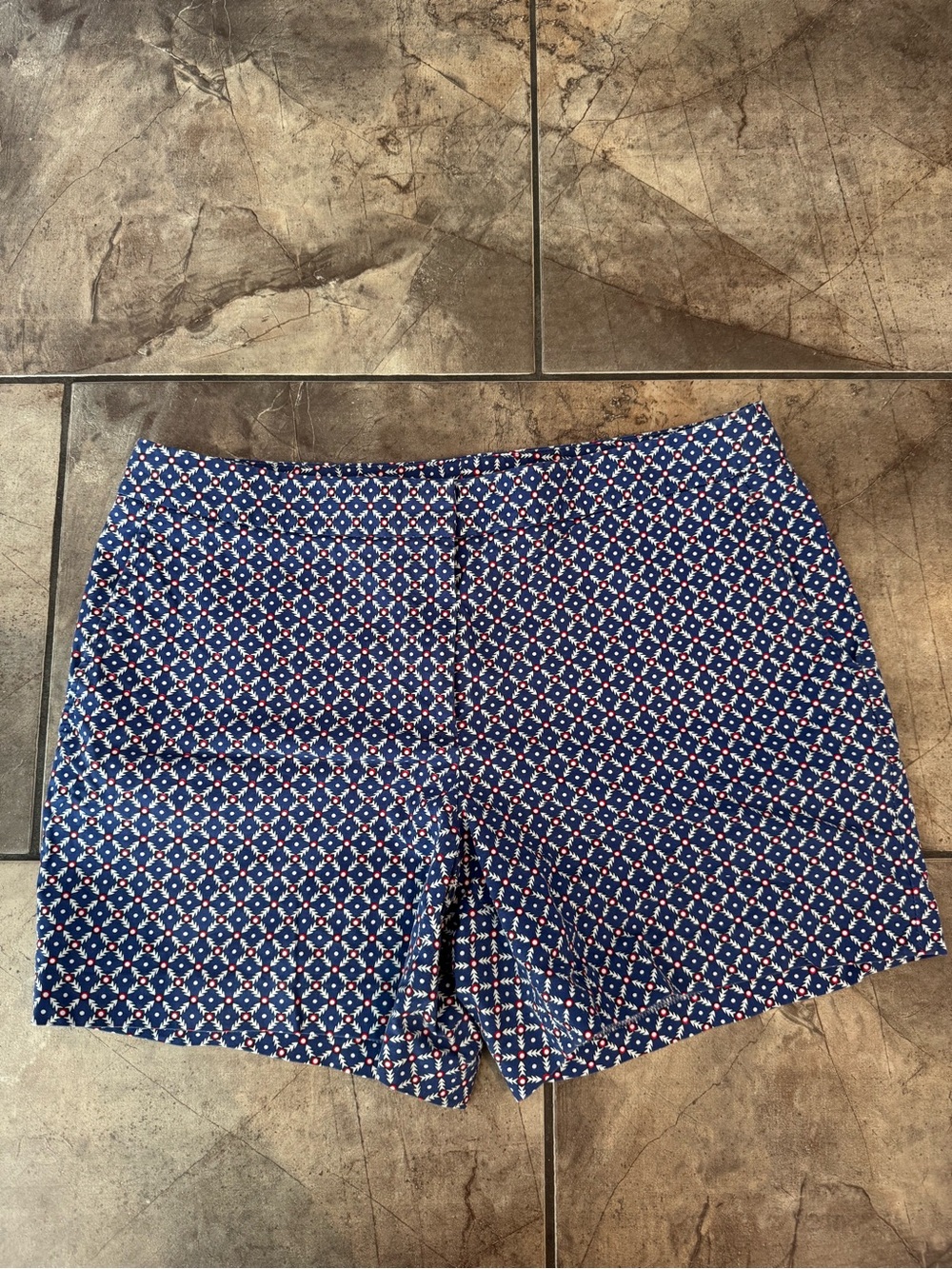 Brooks Brothers Navy Geometric Print Women's Shorts